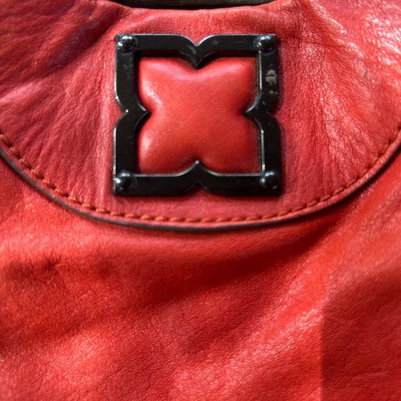 BCBGMaxAzria Orange Leather Large Hobo Shoulder Bag - Picture 8 of 12